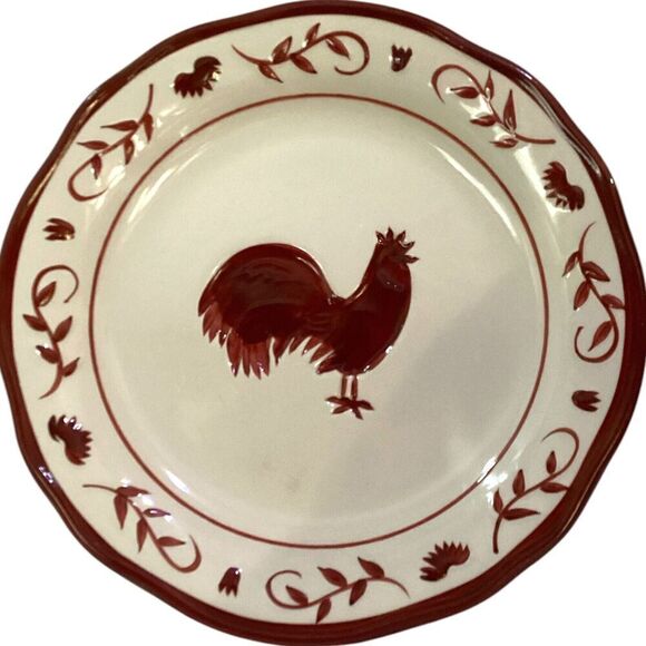 Weathervane Canterberry Potteries Rooster Lunch Salad Dessert Plate - Picture 1 of 5